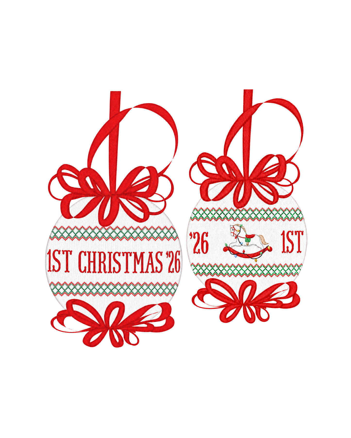 1st Christmas Smocked Ornament