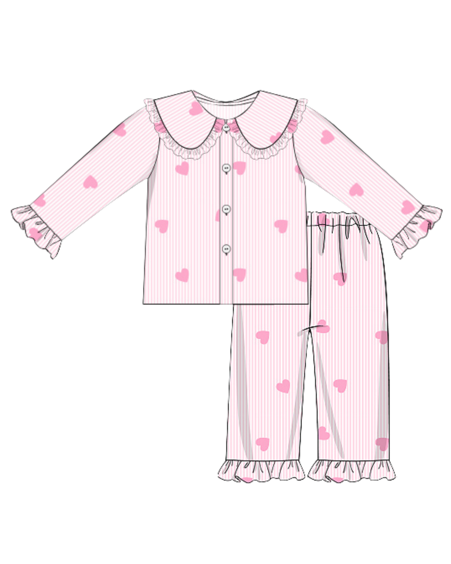 Girls Heart PJs