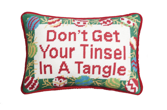 Tinsel Tantrum Needlepoint Pillow