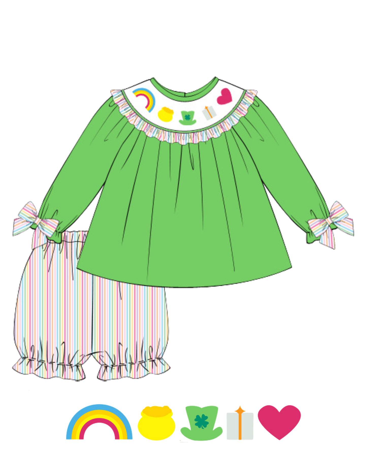 Smocked Lucky Charms Shorts Set