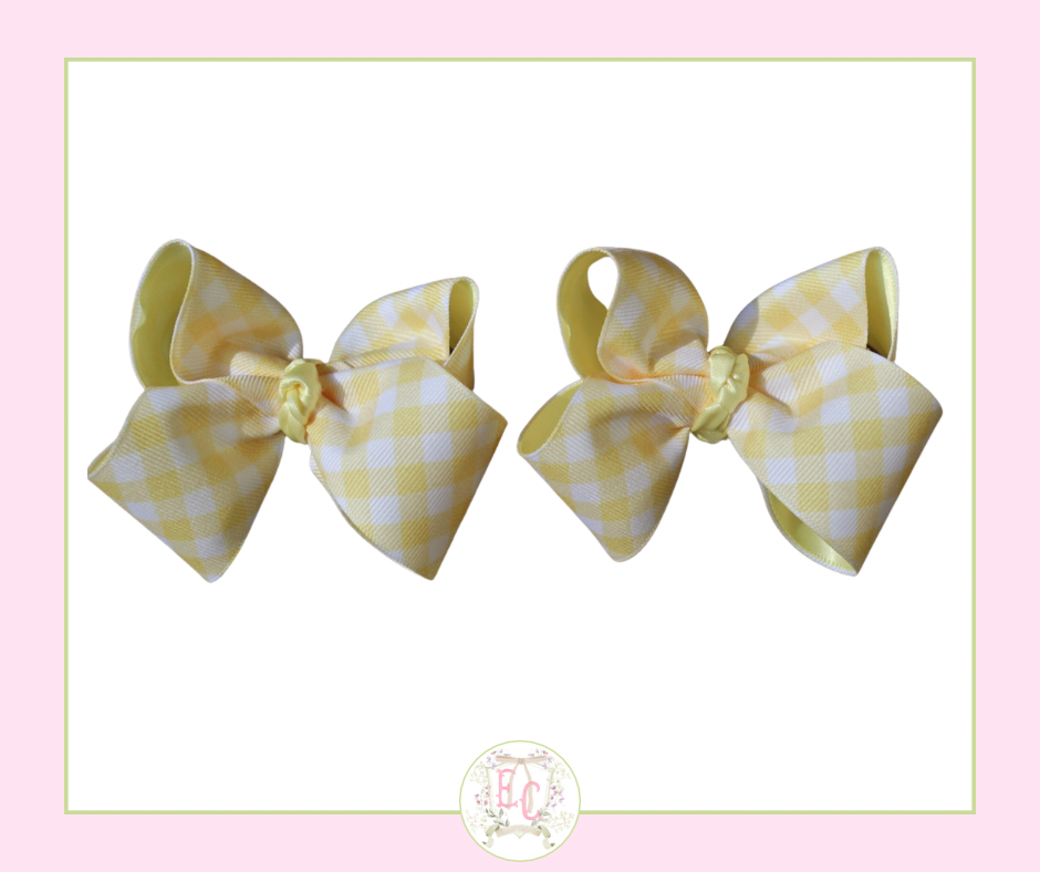 Elaina Cole Co Gingham Piggie Bows