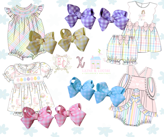 Elaina Cole Co Gingham Piggie Bows