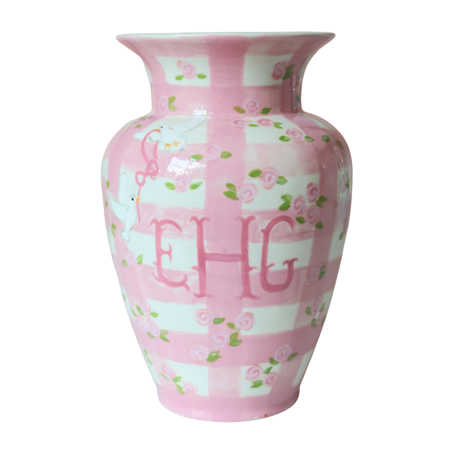 Gingham Flower Vase