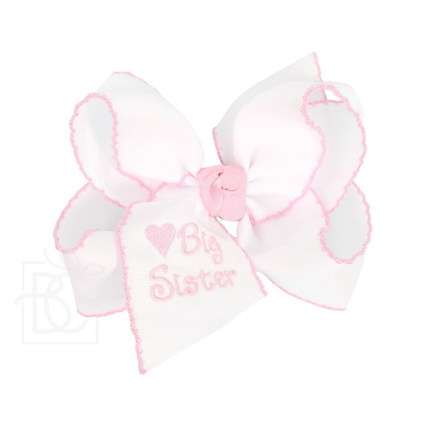 Embroidered Big Sister Bow 5.5"