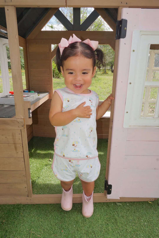 Girls April Showers Shorts Set