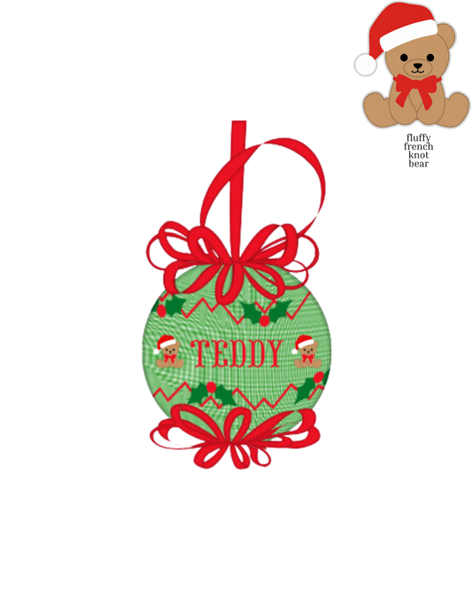 Bear Name Smocked Ornament