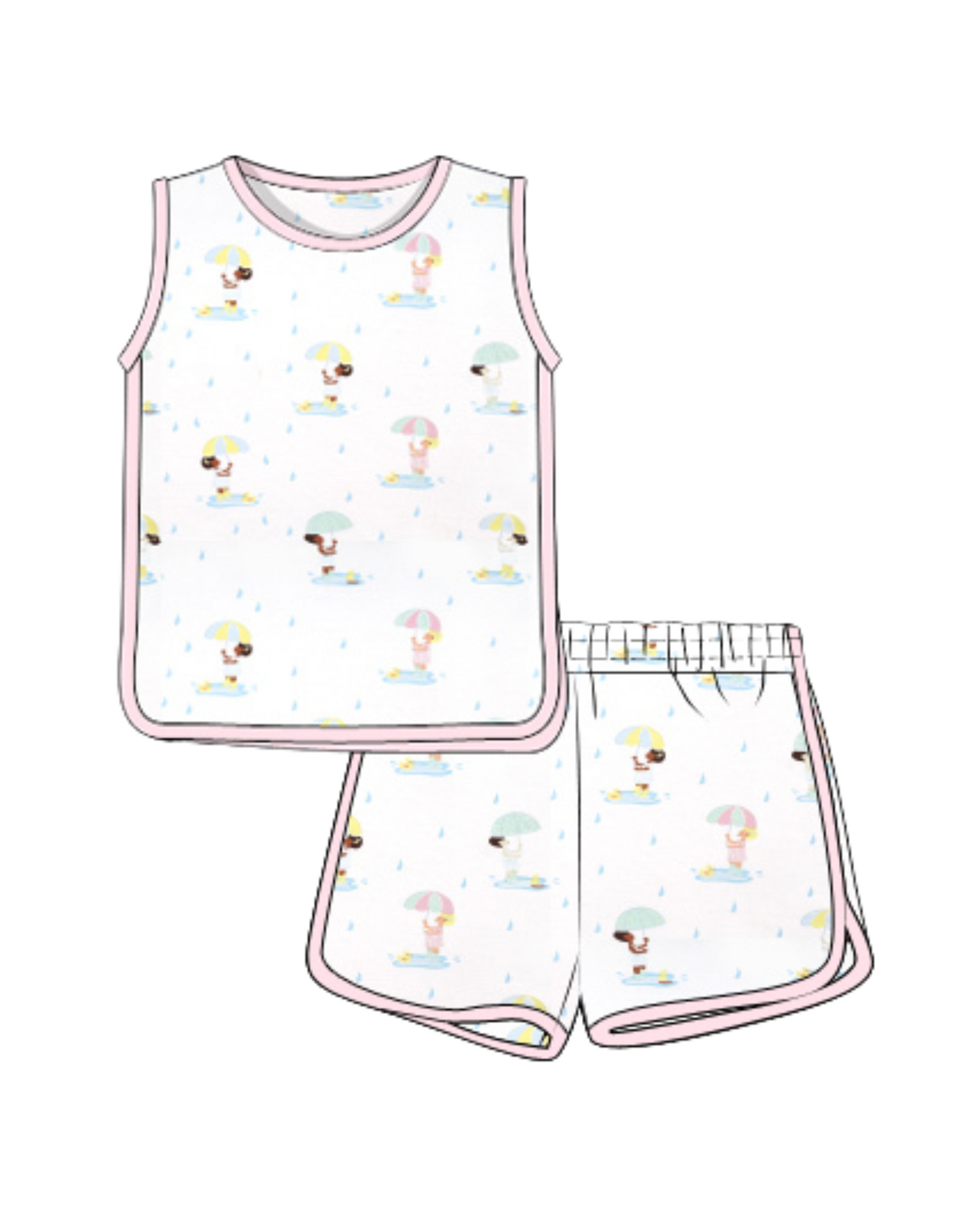 Girls April Showers Shorts Set