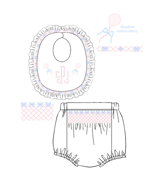 Girls Heirloom Hand-Smocked Bib Set (Dec. ETA)