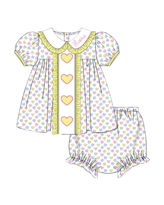 Pastel Hearts Bloomer Set