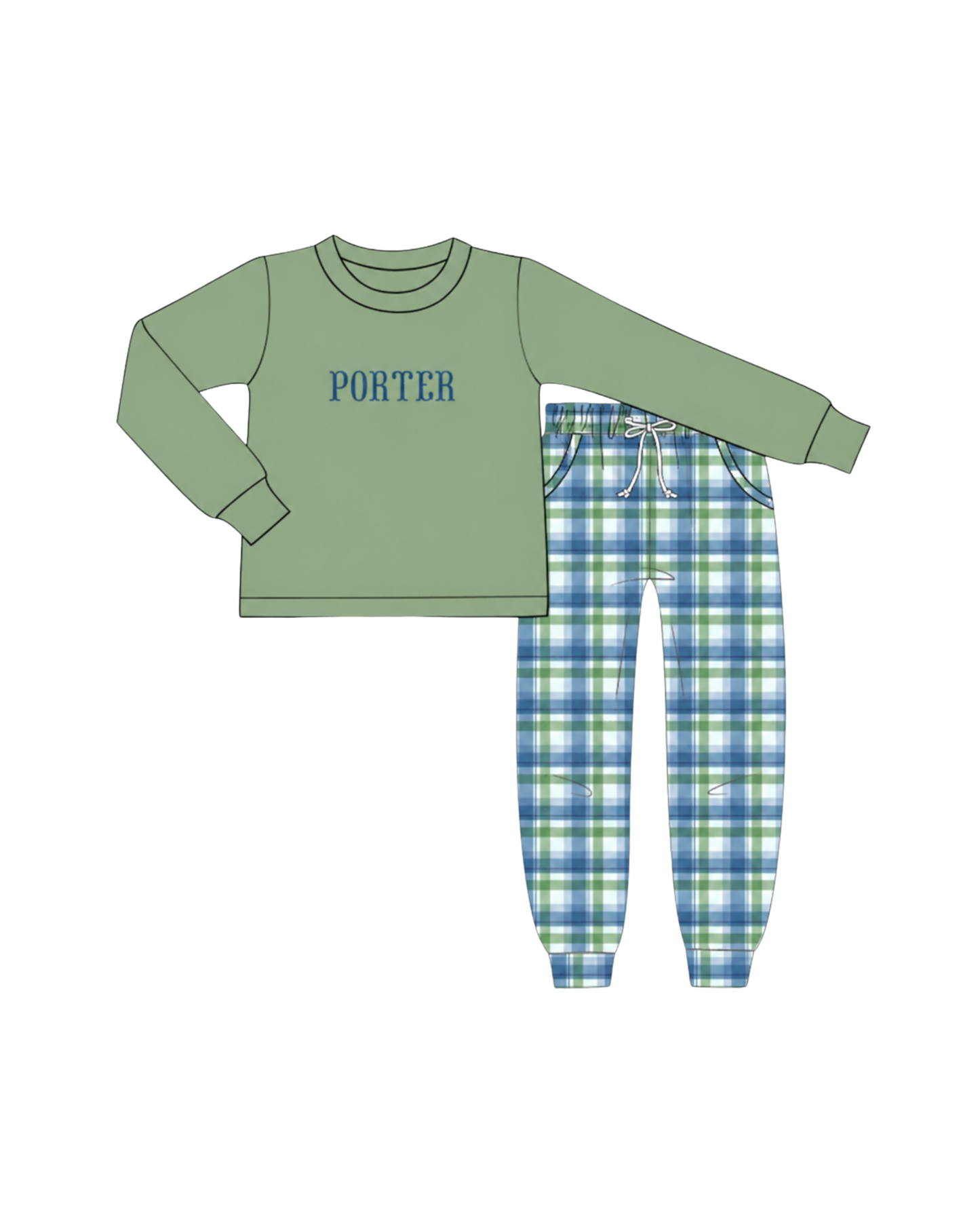 French Knot Name Jogger Set