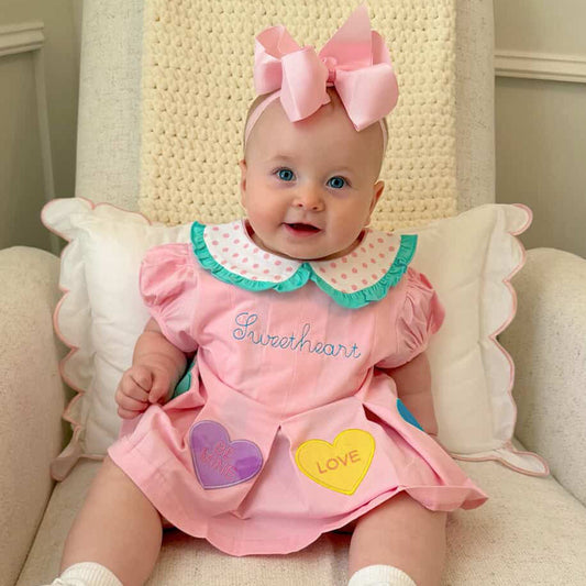 Appliqué Conversation Hearts Bloomer Set