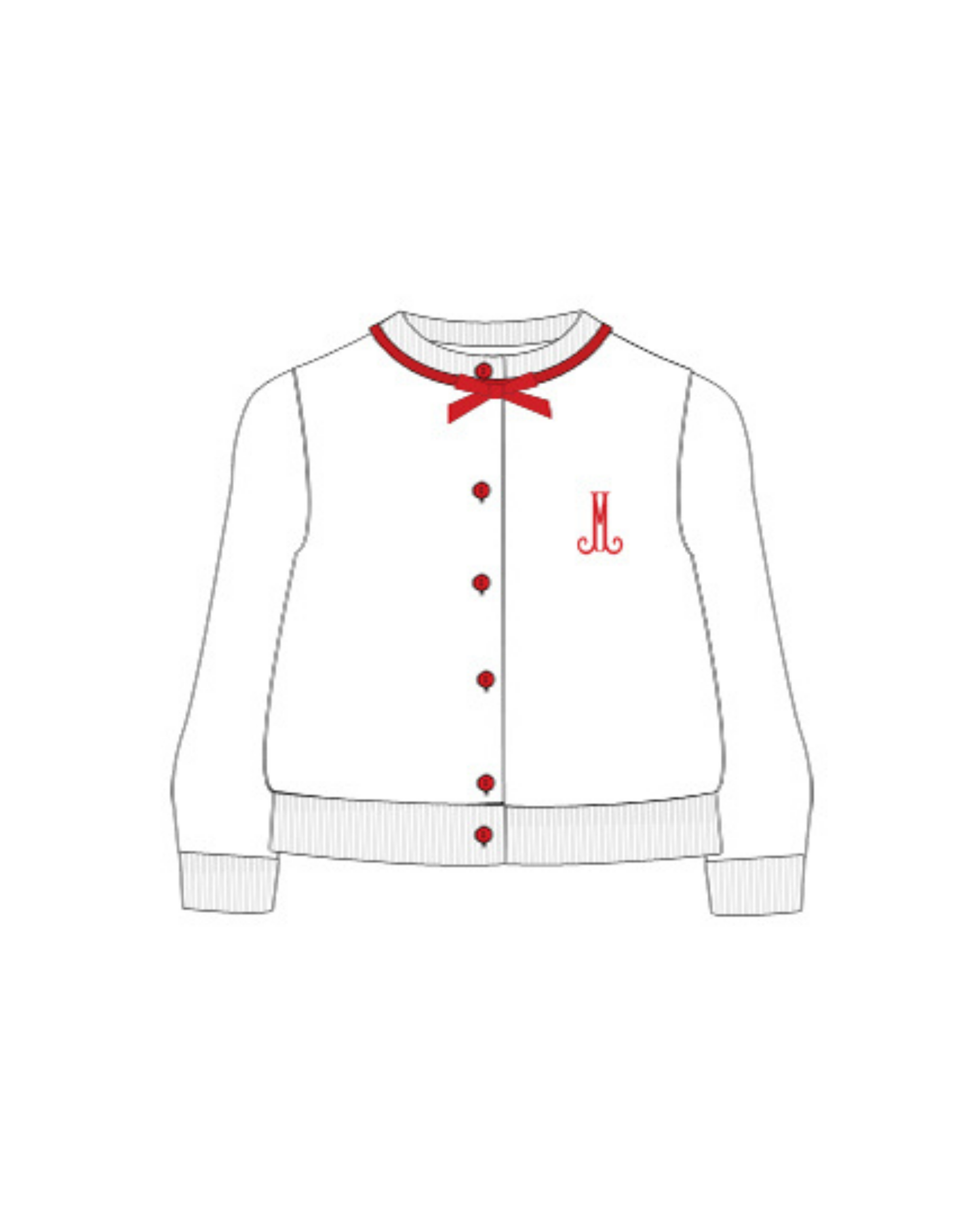 Bow Monogram Cardigan