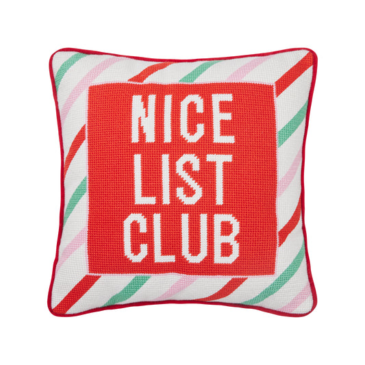 Nice List Needlepoint Pillow