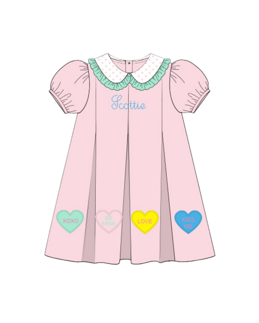 Appliqué Conversation Hearts Dress