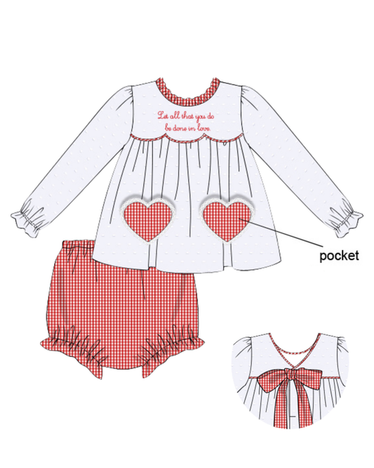 Girls Done in Love Diaper Set