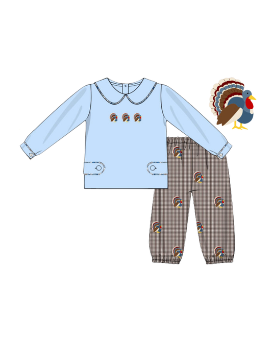 Boys Turkey Parade Pants Set
