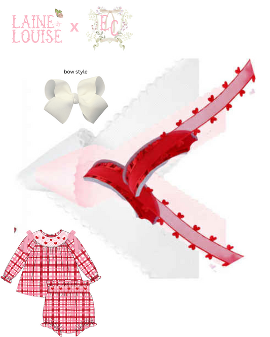 5" Hearts Corduroy Collection Coordinating Bow