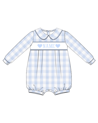 Boys Heart Name Smock Bubble