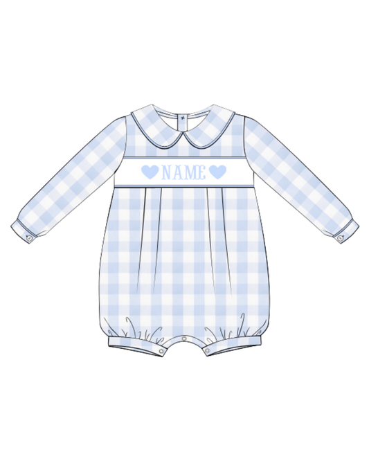 Boys Heart Name Smock Bubble