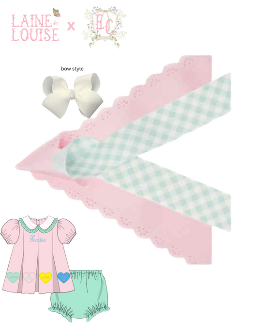5" Appliqué Conversation Hearts Coordinating Bow