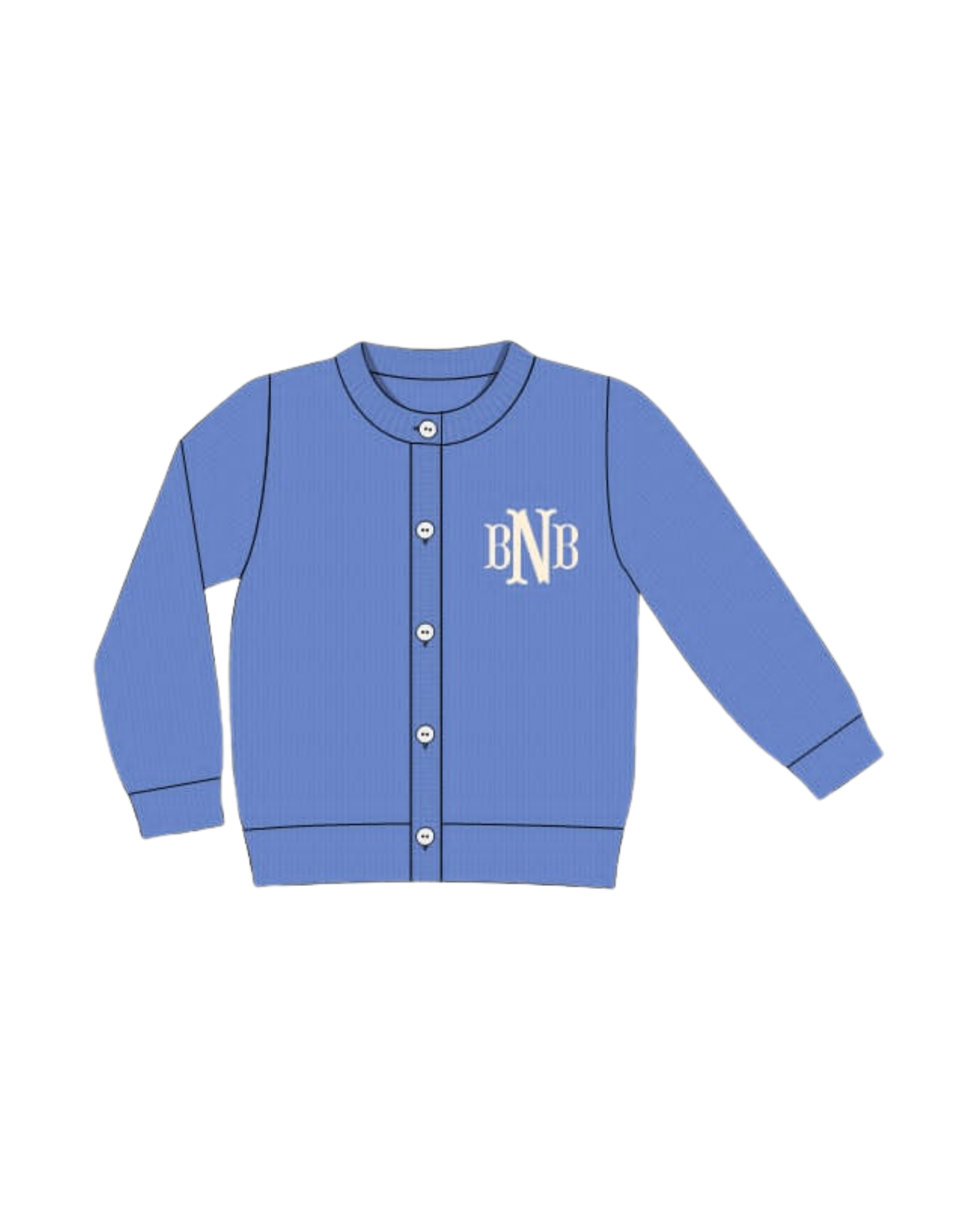 Blue Monogram Cardigan