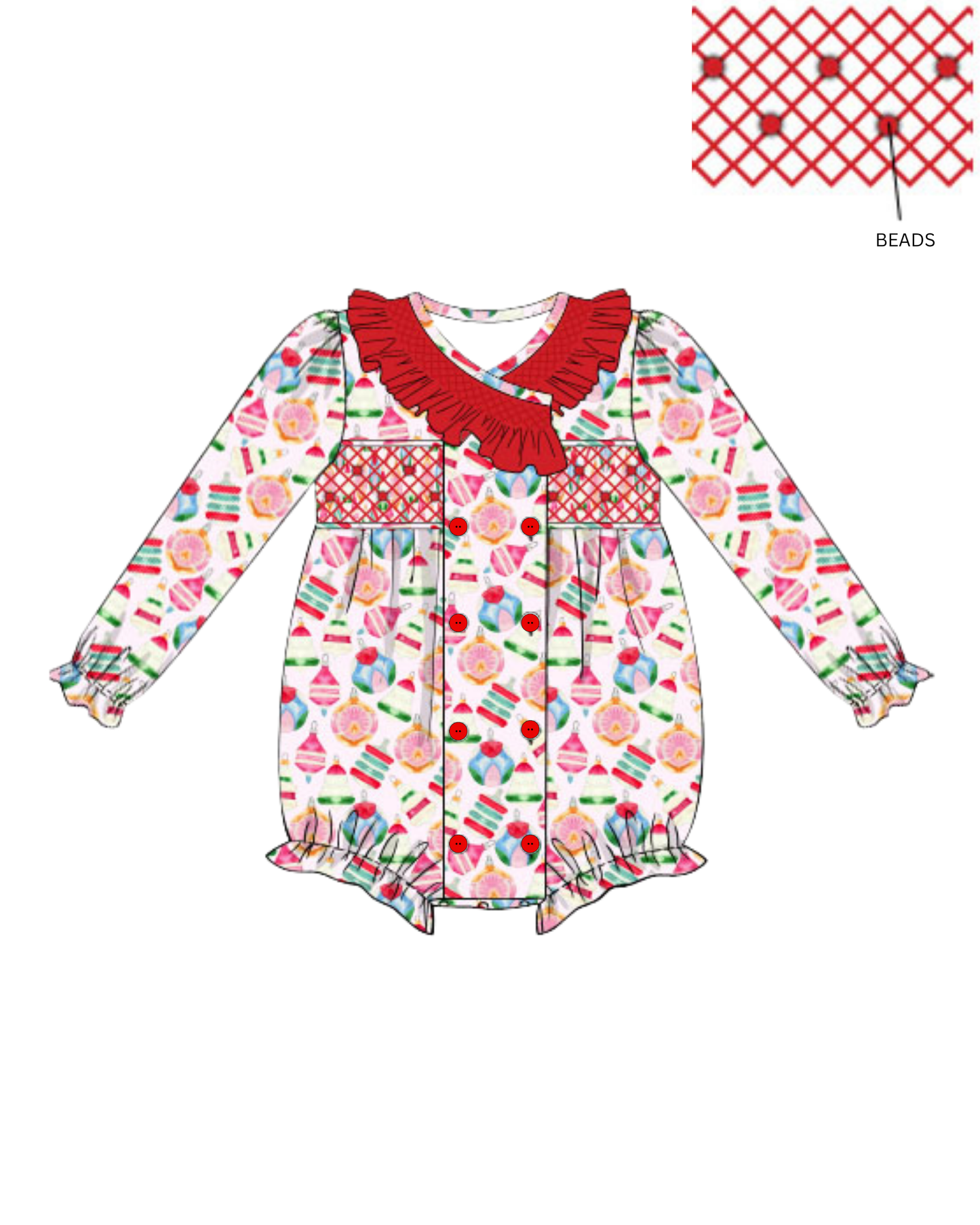 Deck the Halls Smocked Bubble