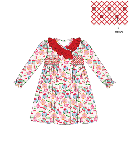 Deck the Halls Smocked Dress