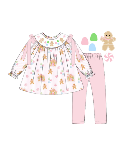 Gingerbread Smocked Legging Set