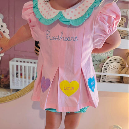 Appliqué Conversation Hearts Bloomer Set
