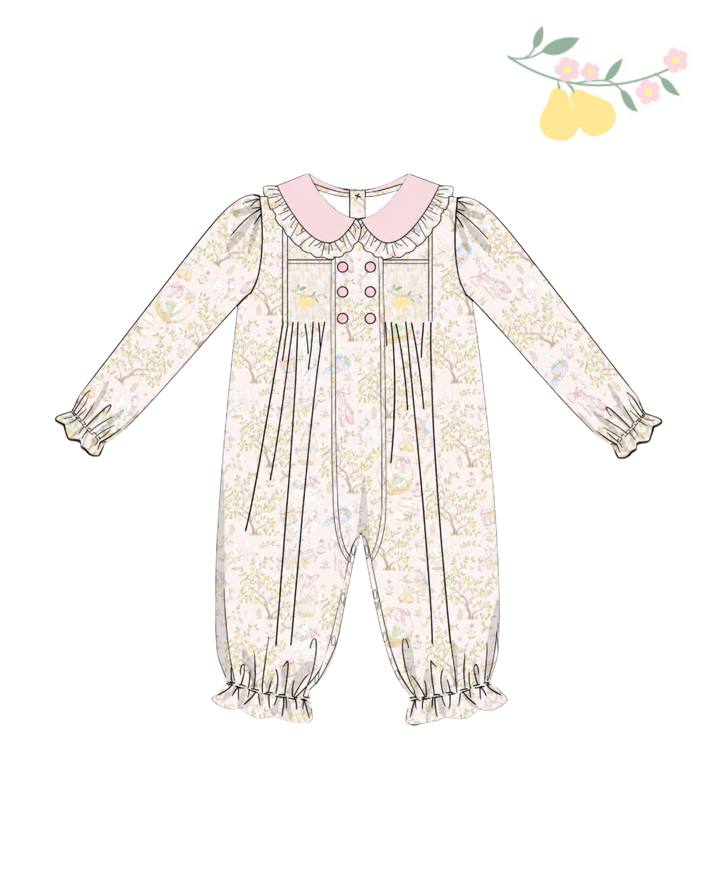 The Twelve Days Toile Long Romper