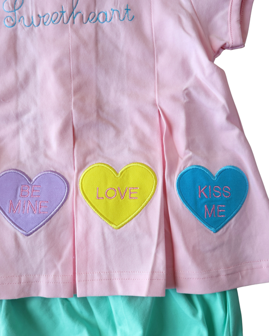 Appliqué Conversation Hearts Bloomer Set