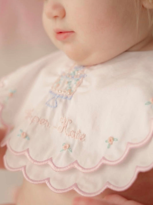 Girls Heirloom Hand-Beaded Bib