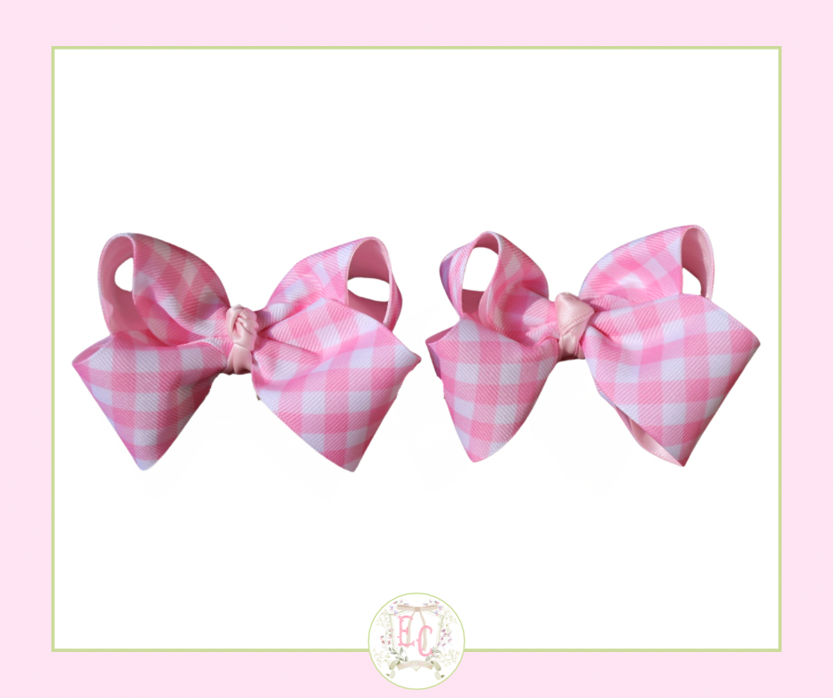 Elaina Cole Co Gingham Piggie Bows
