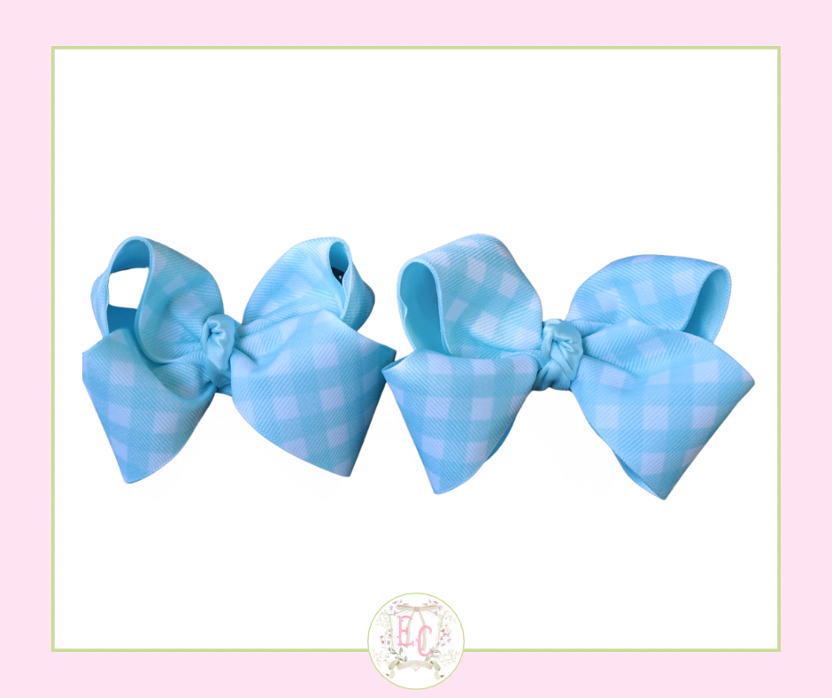 Elaina Cole Co Gingham Piggie Bows