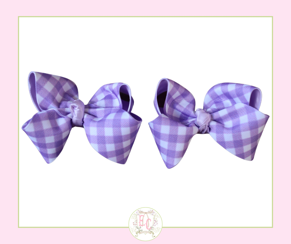 Elaina Cole Co Gingham Piggie Bows
