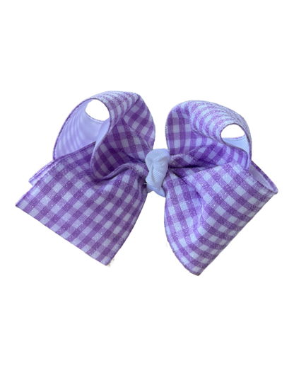 5" Elaina Cole Co Purple Gingham Bow