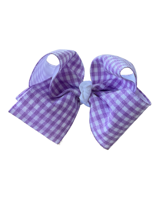5" Elaina Cole Co Purple Gingham Bow