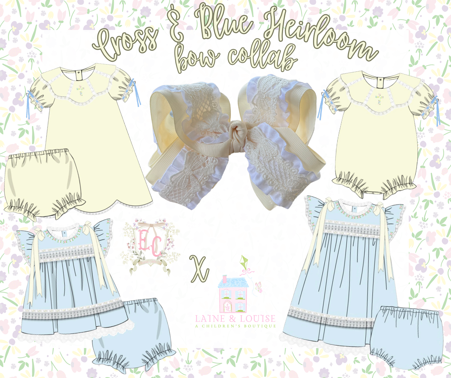 5" Elaina Cole Co Yellow Lace Bow