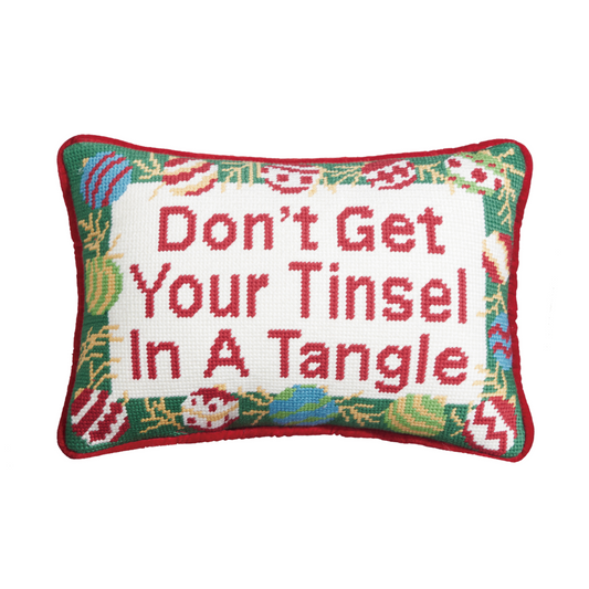 Tinsel Tantrum Needlepoint Pillow