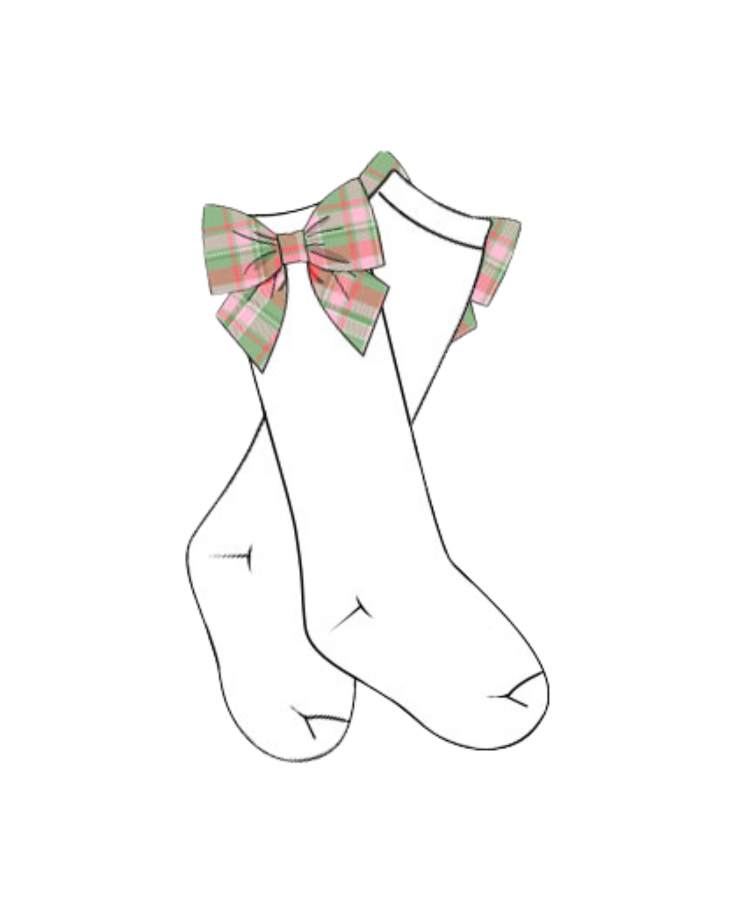 Christmas Plaid Bow Socks