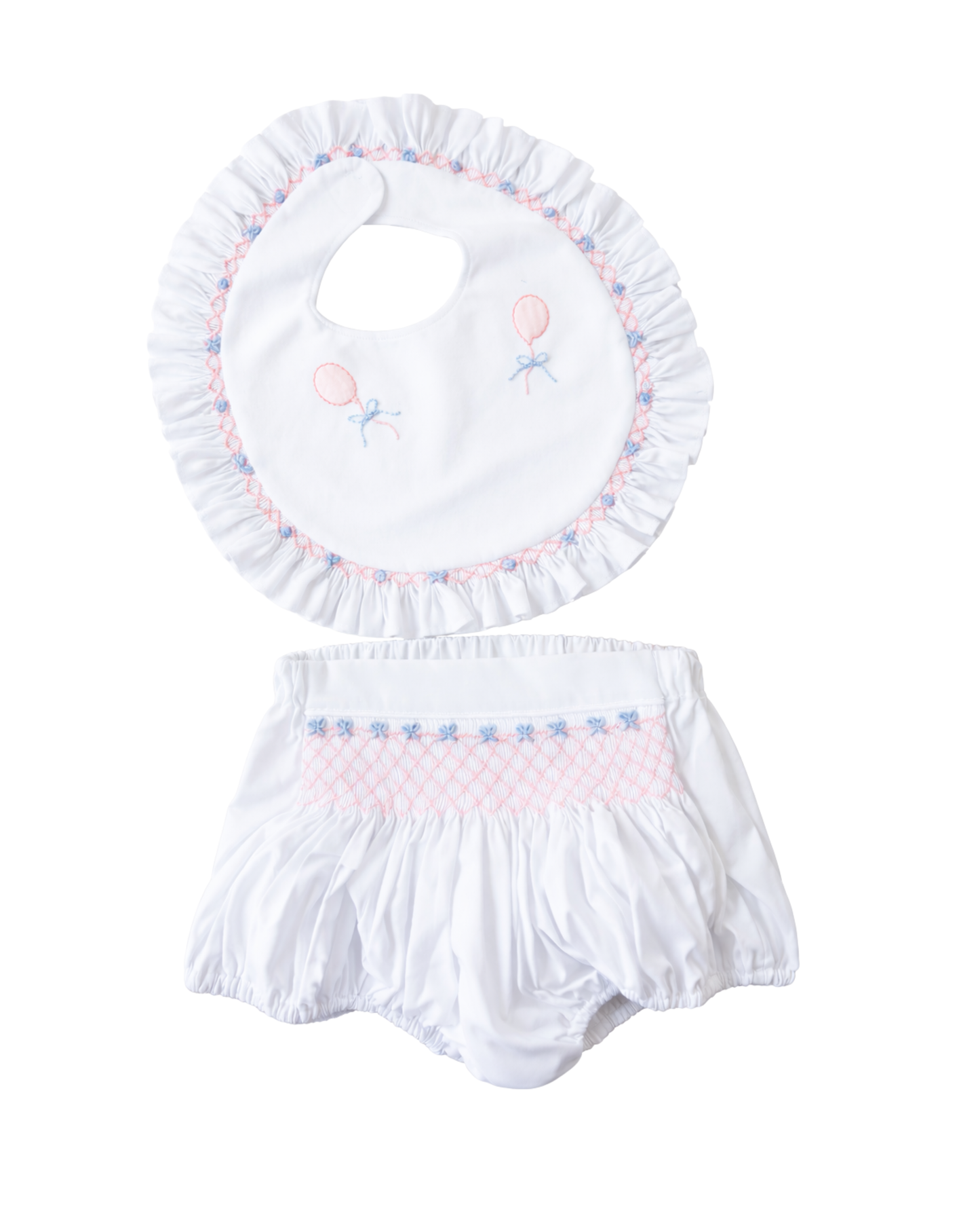 Girls Heirloom Hand-Smocked Bib Set