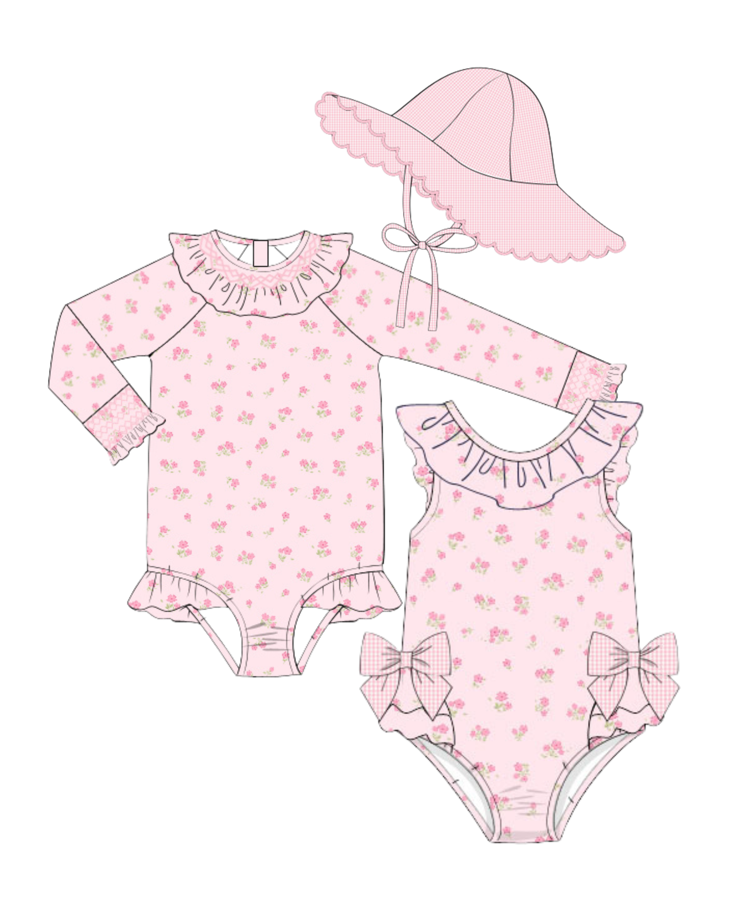 Petite Posey Scalloped Sun Hat