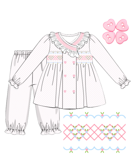 Rosette Hearts Pants Set
