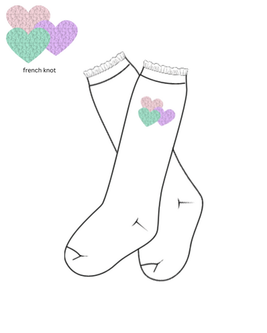 Conversation Heart Ruffle Socks